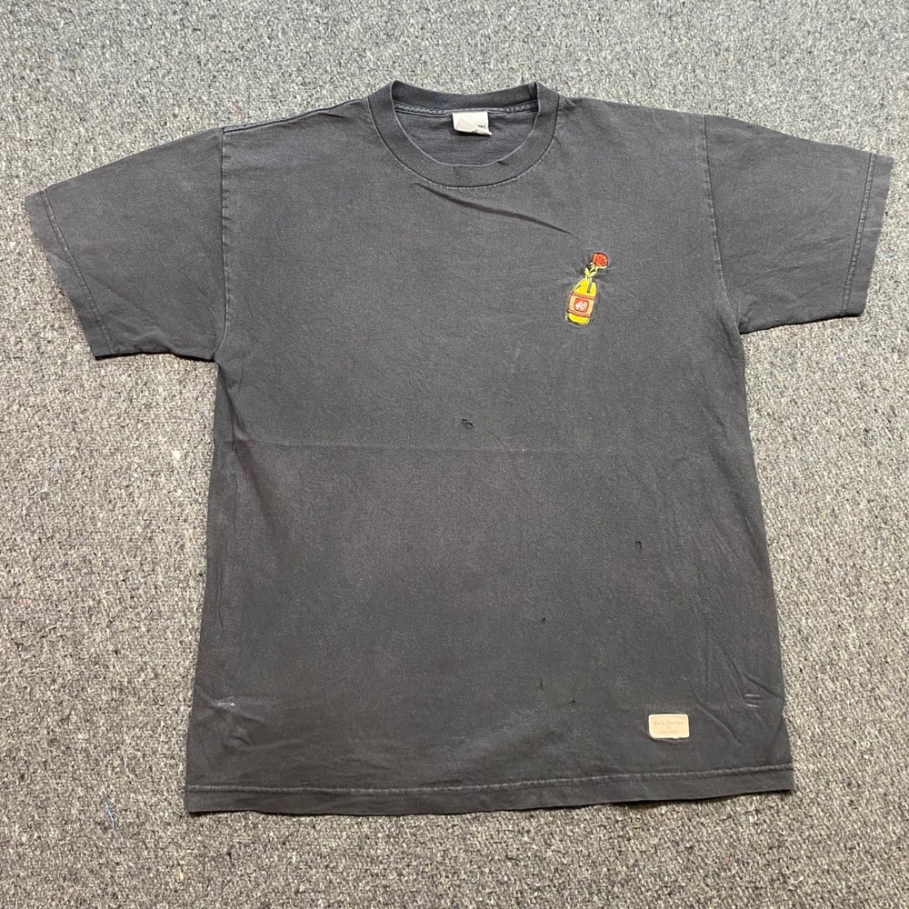 40s & Shorties TShirt Sz M Mens Black Skater Streetwear Embroidered Rose 40oz